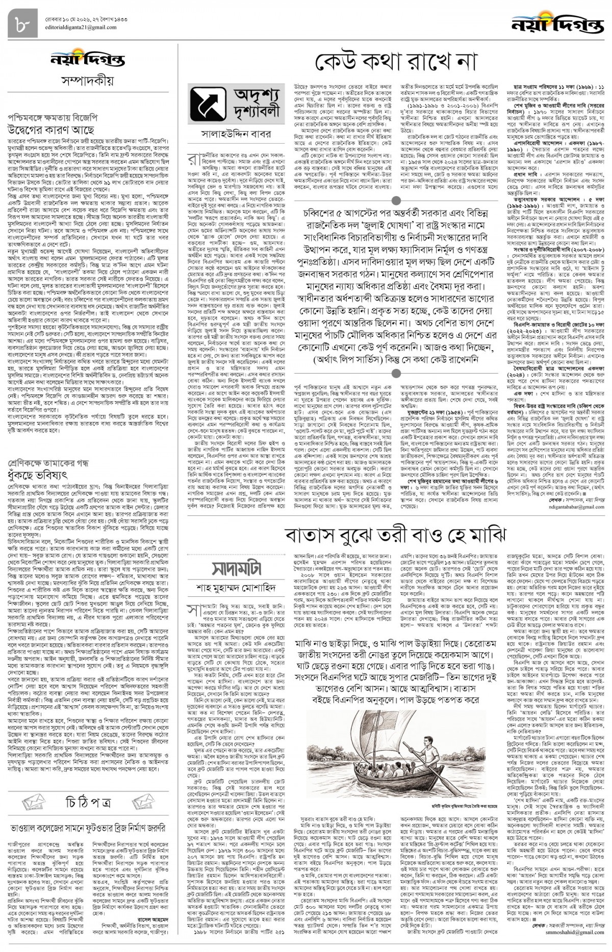 সম্পাদকীয়+চিঠিপত্র